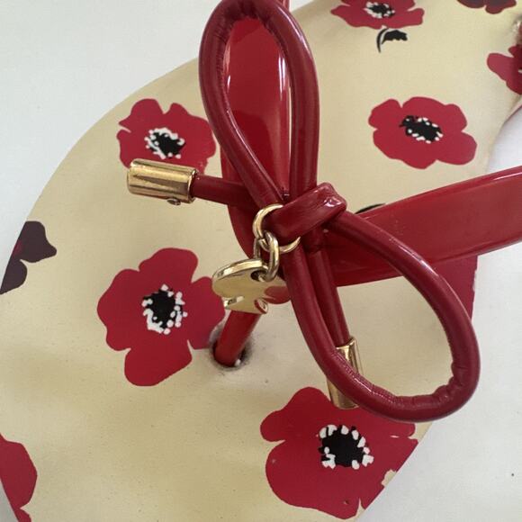 Kate Spade Nova Flip Flops Floral Print Thong Sandals Womens 7 Beachy Boho CLEAN - Picture 6 of 10